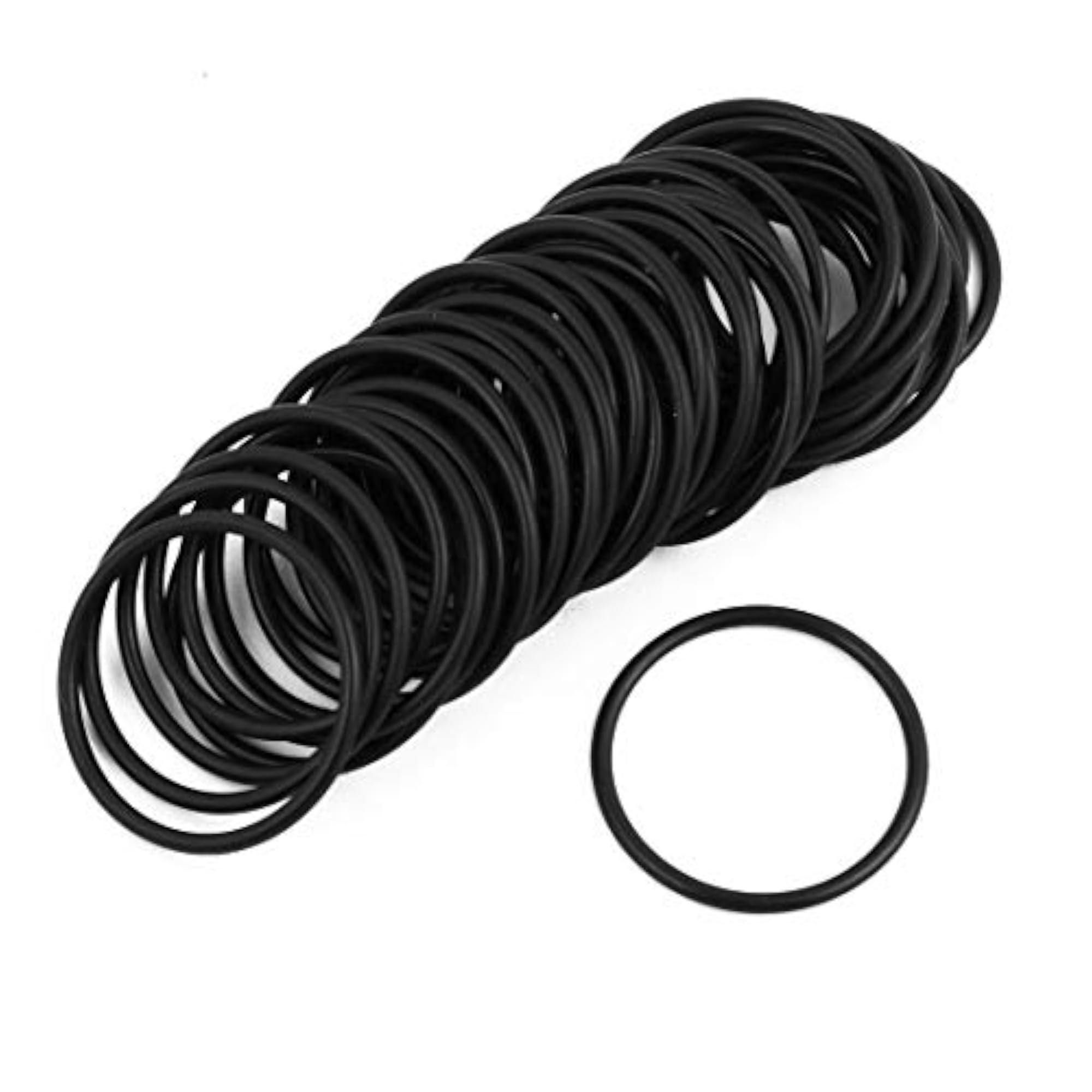 Black Round Nitrile Butadiene Rubber O-Ring, 50Pcs